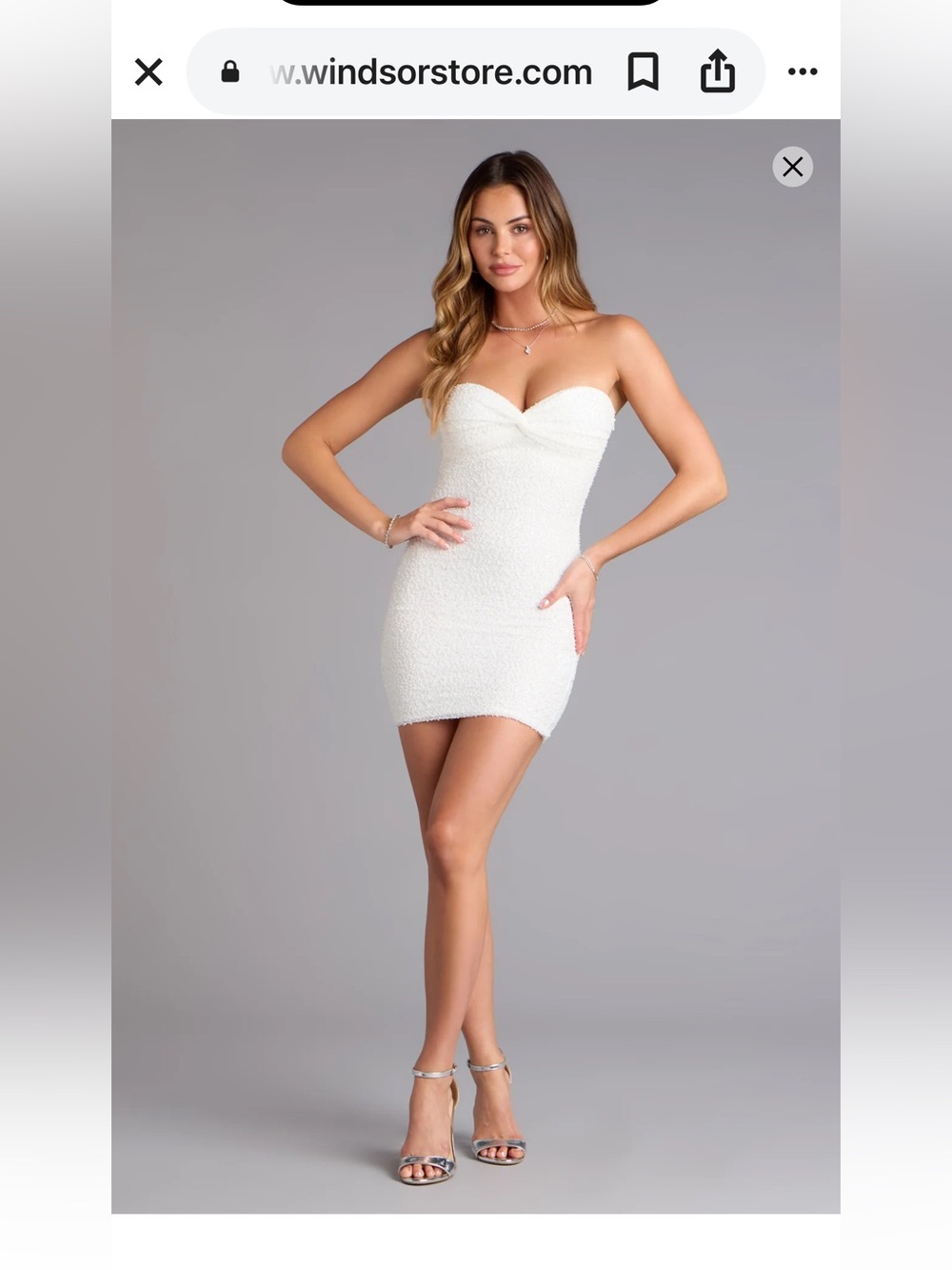 Windsor White Strapless Sweetheart Mini Dress